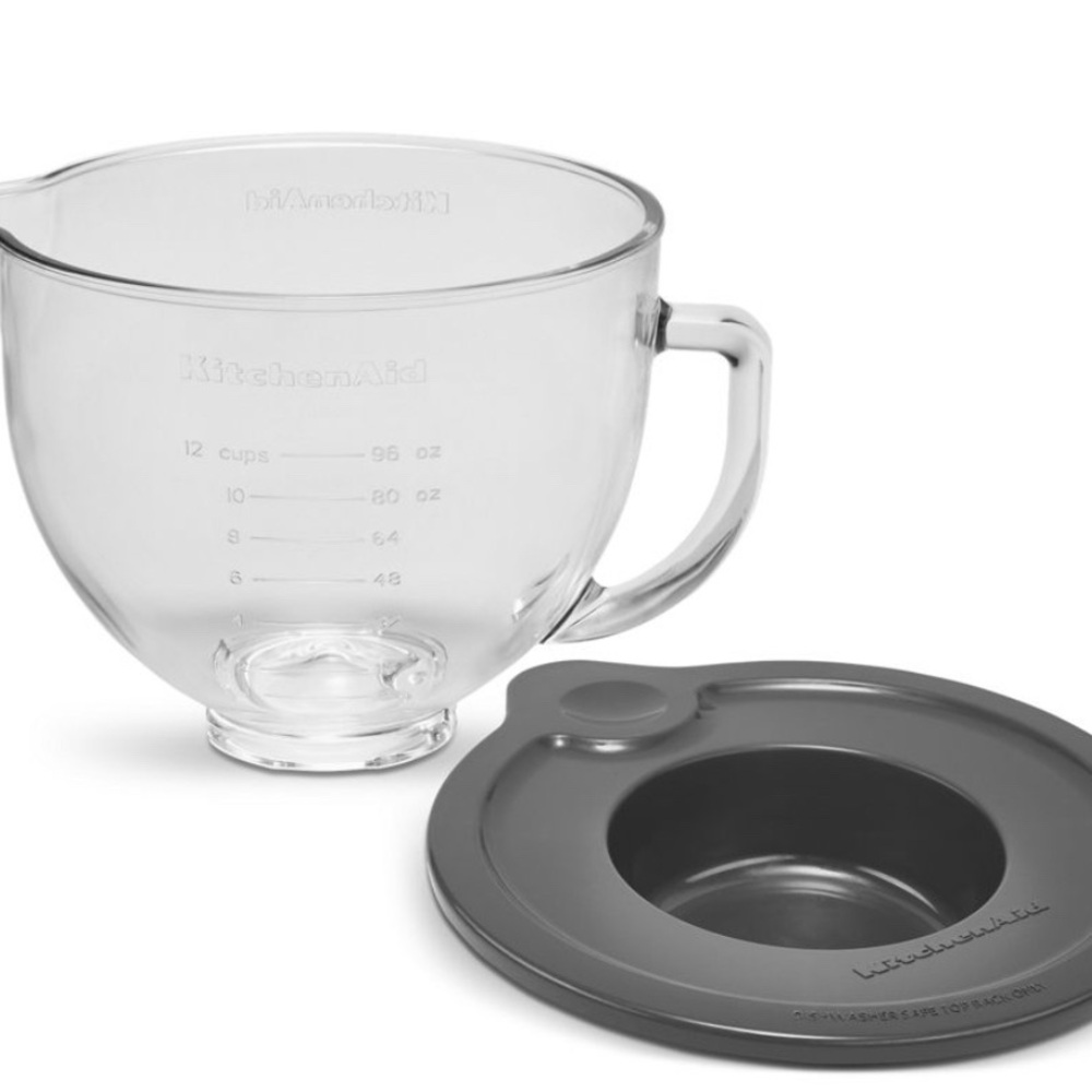 KitchenAid Clear Glass Bowl with Dark Gray Lid